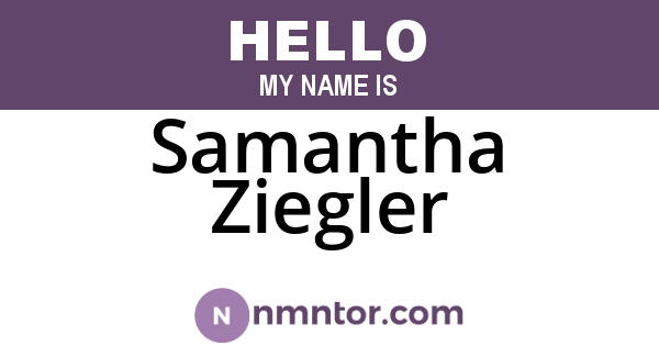 Samantha Ziegler