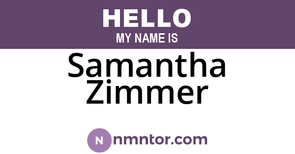 Samantha Zimmer