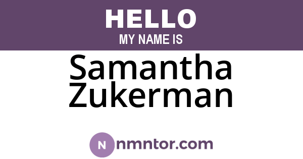 Samantha Zukerman