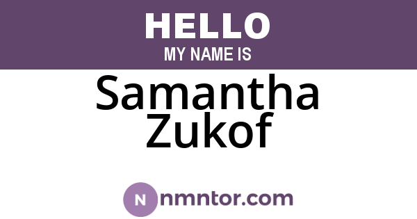 Samantha Zukof