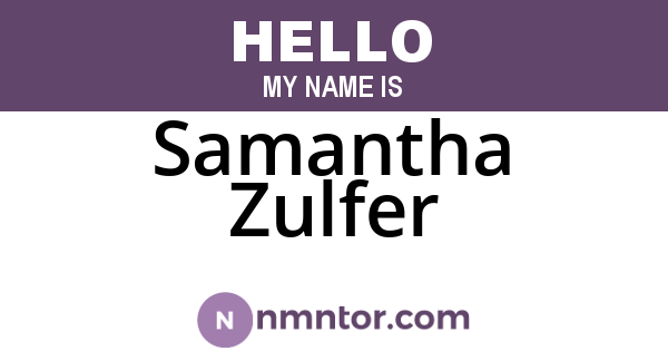 Samantha Zulfer