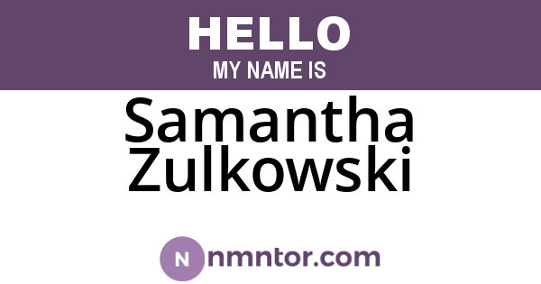 Samantha Zulkowski