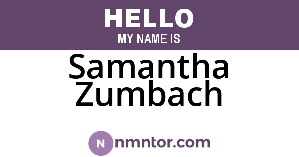 Samantha Zumbach