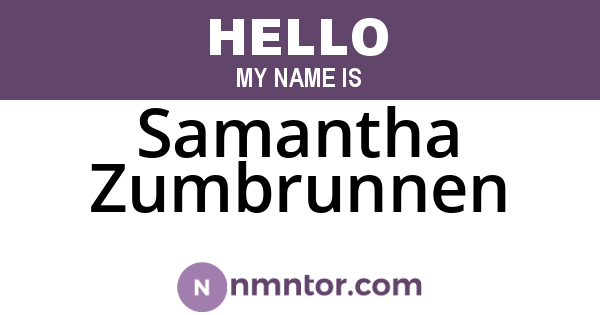 Samantha Zumbrunnen