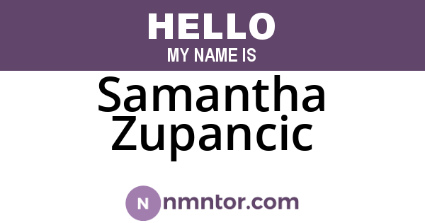 Samantha Zupancic