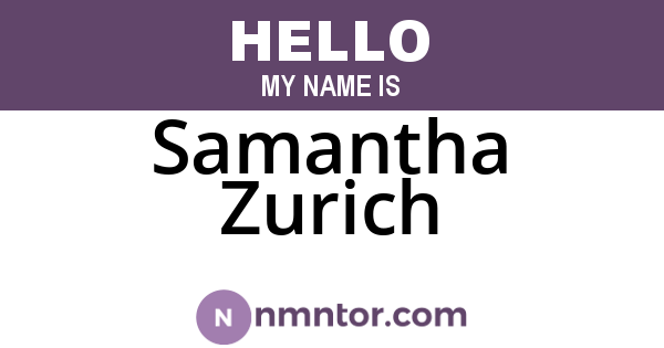 Samantha Zurich