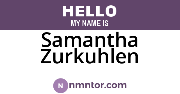 Samantha Zurkuhlen