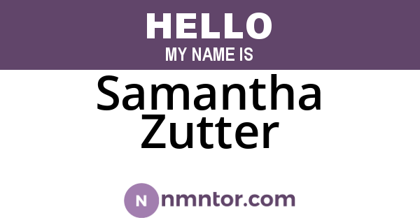 Samantha Zutter