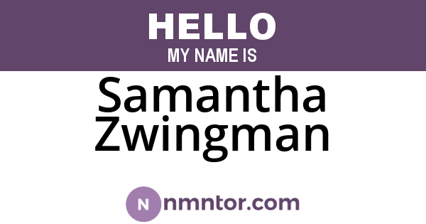 Samantha Zwingman