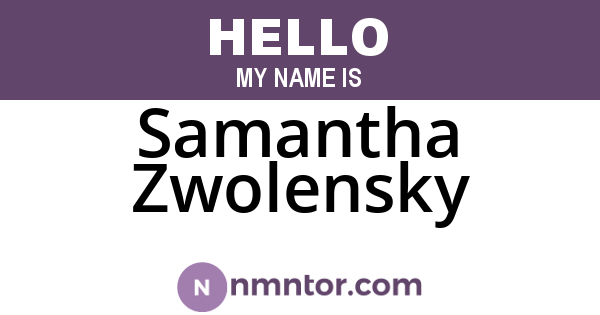 Samantha Zwolensky