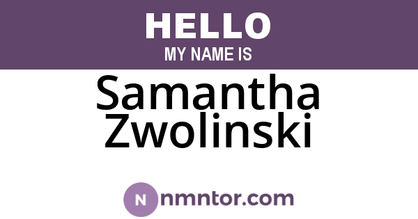 Samantha Zwolinski