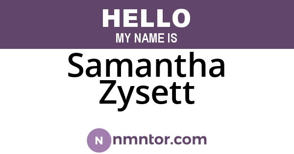 Samantha Zysett