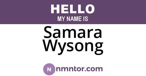 Samara Wysong