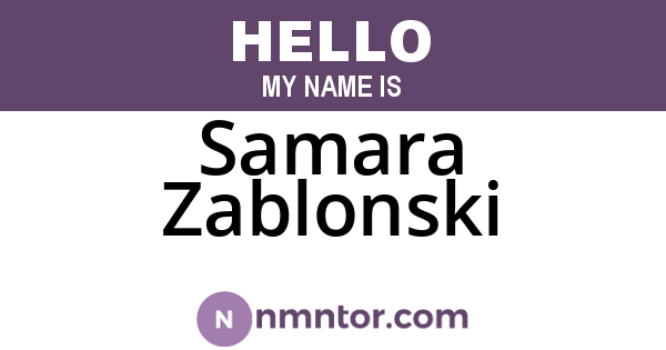 Samara Zablonski