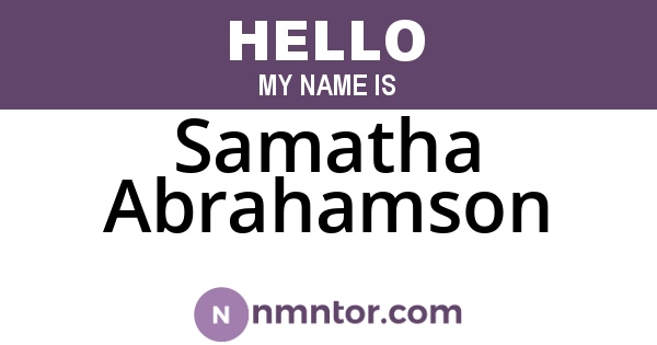 Samatha Abrahamson