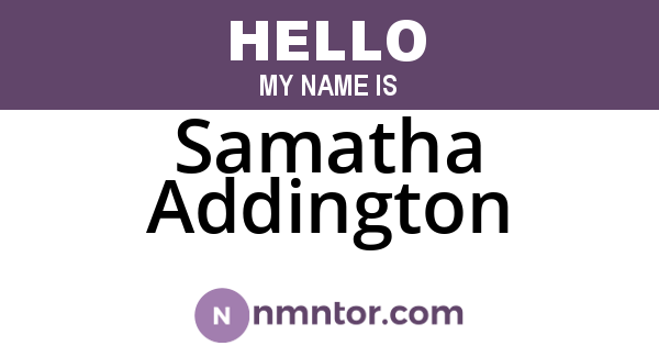 Samatha Addington