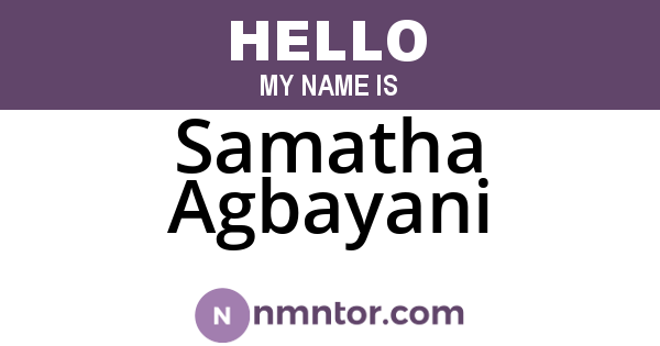 Samatha Agbayani
