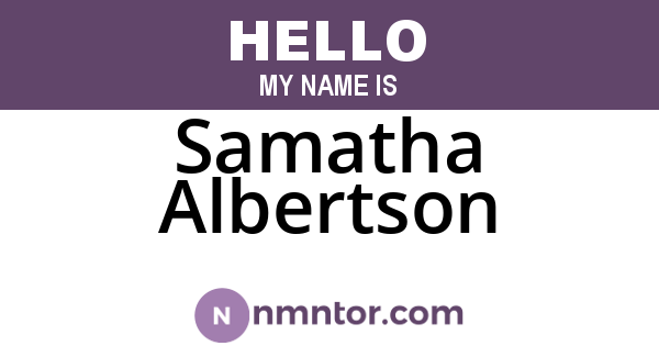 Samatha Albertson