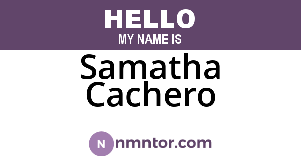 Samatha Cachero