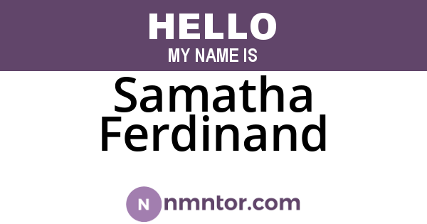 Samatha Ferdinand
