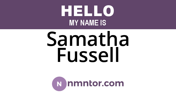 Samatha Fussell
