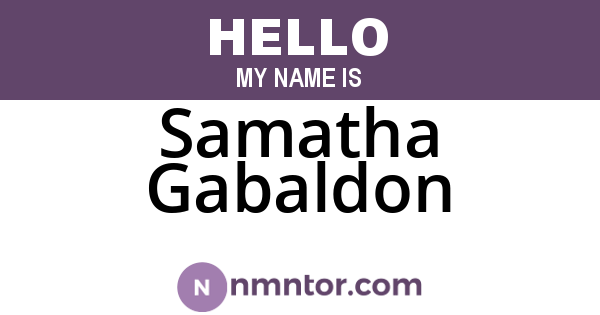 Samatha Gabaldon