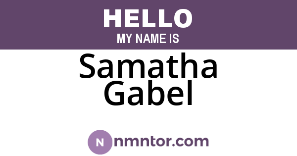 Samatha Gabel