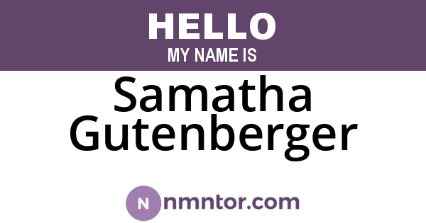 Samatha Gutenberger