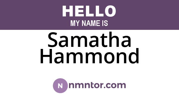 Samatha Hammond