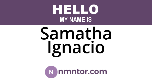 Samatha Ignacio