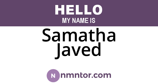 Samatha Javed