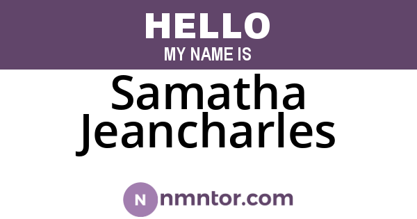 Samatha Jeancharles