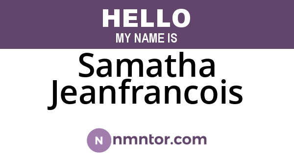 Samatha Jeanfrancois