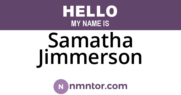 Samatha Jimmerson