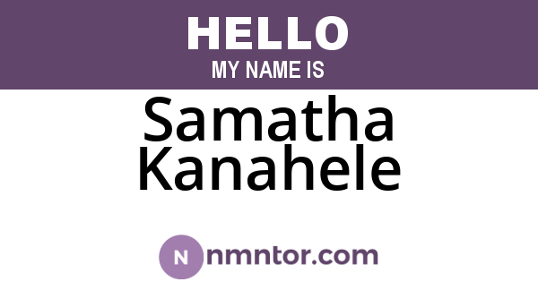 Samatha Kanahele