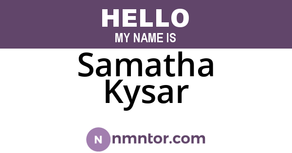 Samatha Kysar