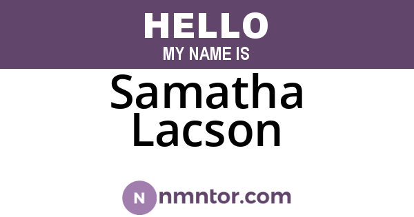 Samatha Lacson