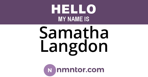 Samatha Langdon