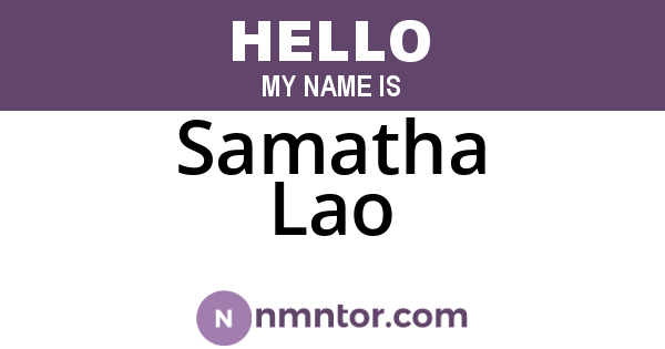 Samatha Lao