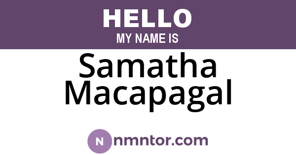 Samatha Macapagal