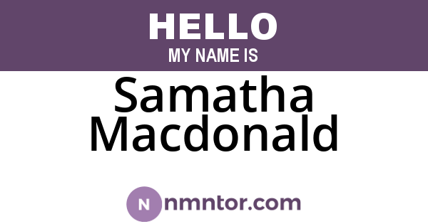 Samatha Macdonald