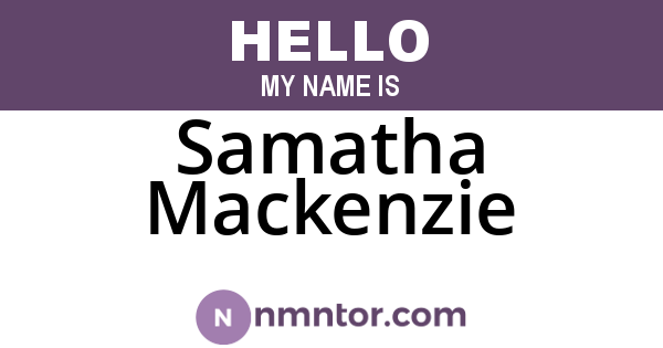 Samatha Mackenzie