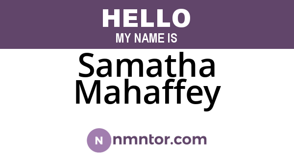Samatha Mahaffey
