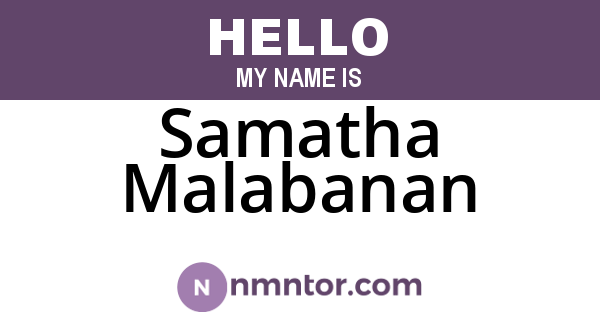 Samatha Malabanan