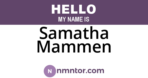 Samatha Mammen