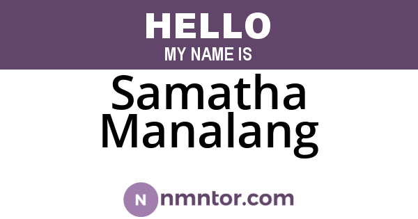Samatha Manalang