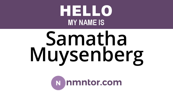 Samatha Muysenberg