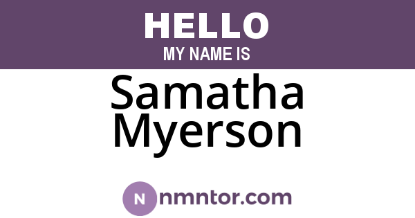 Samatha Myerson