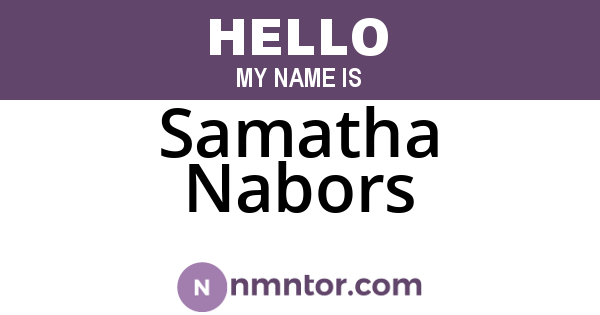 Samatha Nabors