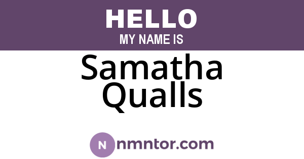 Samatha Qualls